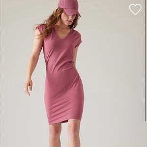 Athleta SP EUC Berry Rose Effortless Tee Dress